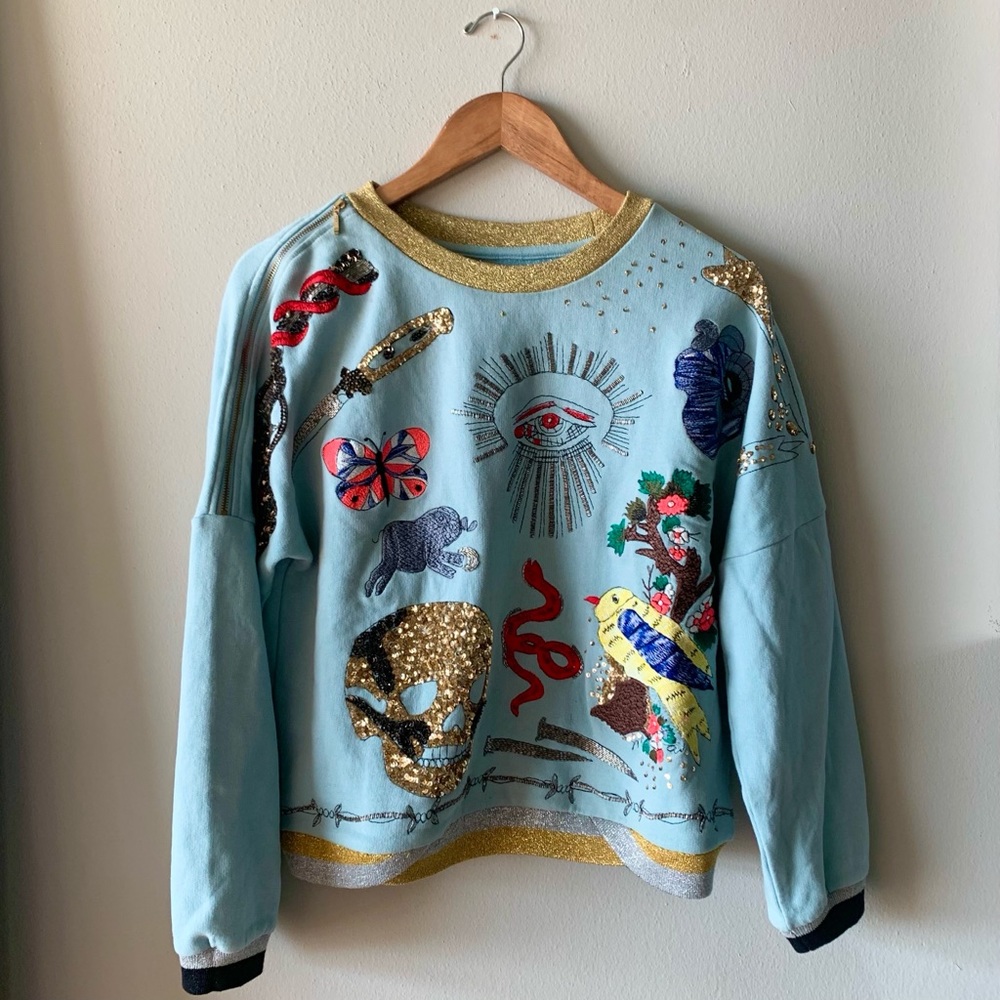 THE UGLY GIRL VIVA LA VIDA EMBROIDERED SWEATSHIRT